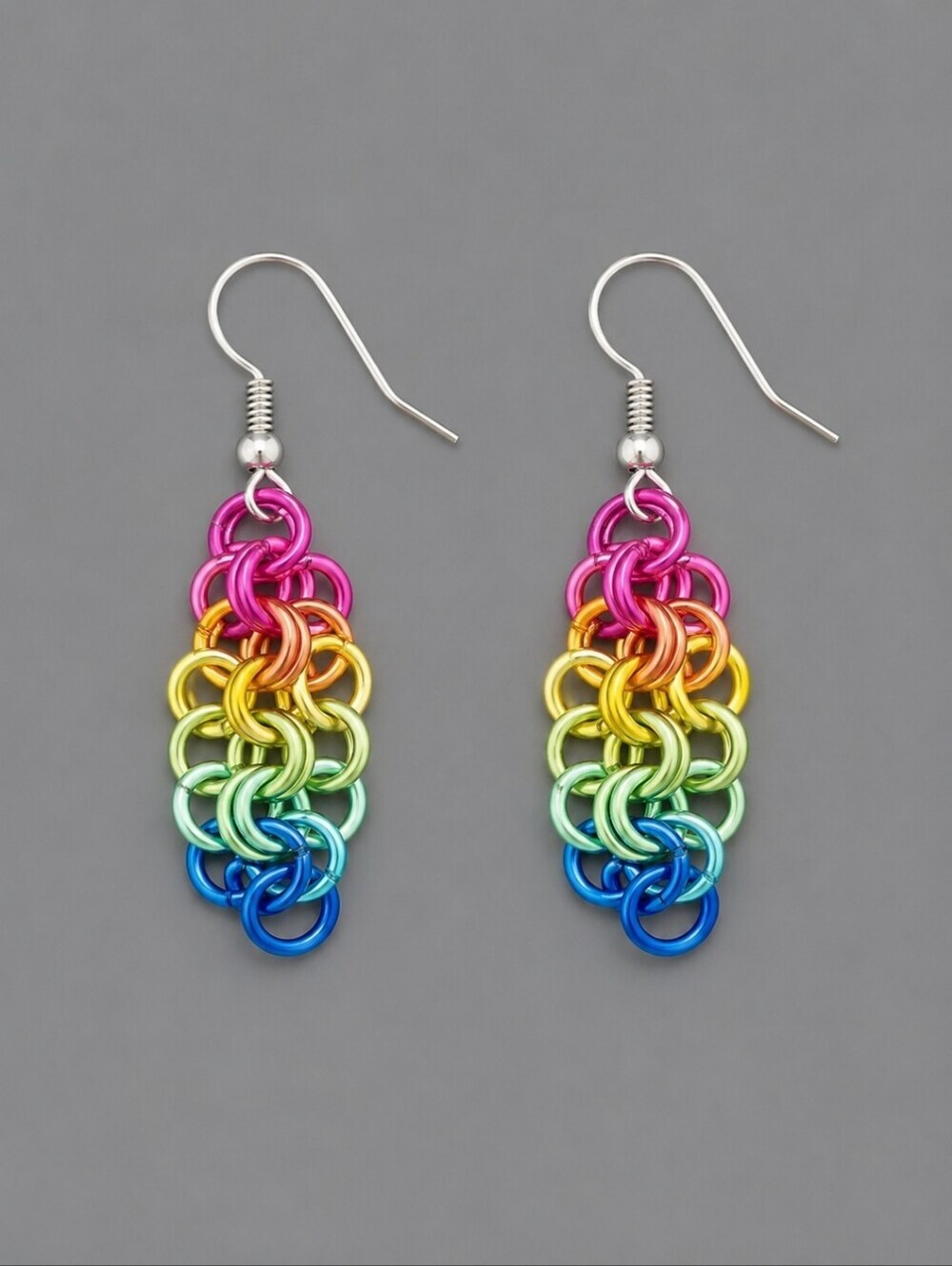 5/$25 Pastel Rainbow Chainmaille Kidcore Drop Dangle Earrings